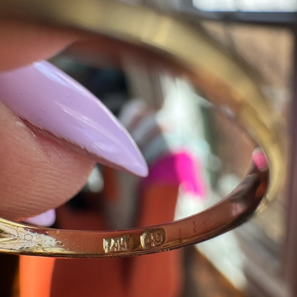 Amethyst Cabochon & Pearl 14k Gold Ring